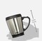Silver Desktop Stainless Steel Coffee Mug With Easy Grip Handle 16 Oz